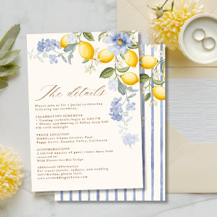 La Dolce Vita Lemon Citrus Hochzeitsdetails Begleitkarte