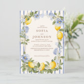 La Dolce Vita Lemon Citrus Italian summer Wedding Einladung (Stehend Vorderseite)