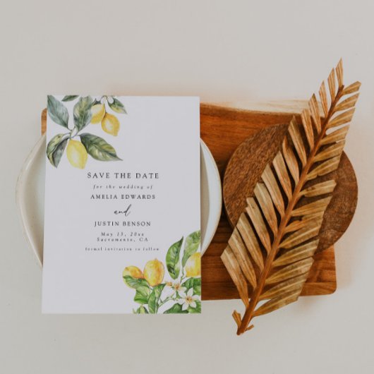 La Dolce Vita Lemon Citrus Save the Date Einladung