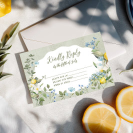 La Dolce Vita Lemon Floral Response Card RSVP Karte