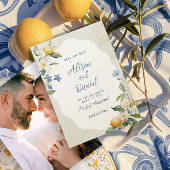 La Dolce Vita Lemon Floral Save the Date Card