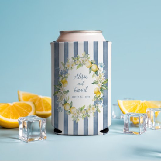 La Dolce Vita Lemon Floral Wedding Can Cooler Dosenkühler
