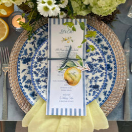 La Dolce Vita Lemon Floral Wedding Flat Menu Menükarte