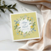 La Dolce Vita Lemon Floral Wedding Paper Napkin Serviette