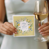 La Dolce Vita Lemon Floral Wedding Paper Napkin Serviette