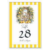 "La Dolce Vita" Lemon Grove Italienische Hochzeit Tischnummer (Vorderseite)