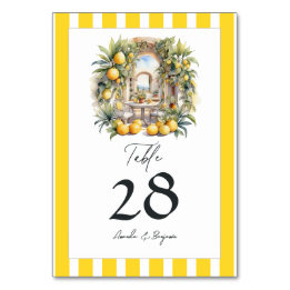 "La Dolce Vita" Lemon Grove Italienische Hochzeit Tischnummer