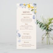 La Dolce Vita Lemon italian citrus wedding Menükarte (Stehend Vorderseite)