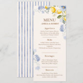 La Dolce Vita Lemon italian citrus wedding Menükarte (Vorne/Hinten)