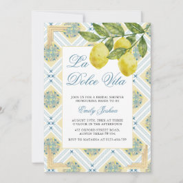 La Dolce Vita Lemon Italienisches Themed Brautpart Einladung