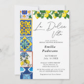 La Dolce Vita Lemon Italienisches Tiles Brautparty Einladung (Vorderseite)