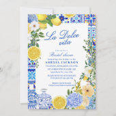La Dolce Vita Lemon Mediterranean Bridal shower Einladung (Vorderseite)