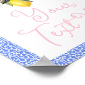 La Dolce Vita Lemon Pink Bow Baby Dusche Poster (Ecke)