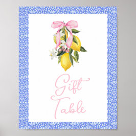 La Dolce Vita Lemon Pink Bow Babydusche Geschenke Poster