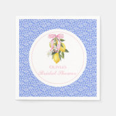 La Dolce Vita Lemon Pink Bow Brautparty Serviette (Vorderseite)