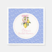 La Dolce Vita Lemon Pink Bow Brautparty Serviette (Vorderseite)