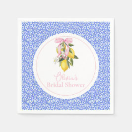 La Dolce Vita Lemon Pink Bow Brautparty Serviette