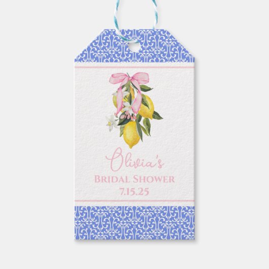 La Dolce Vita Lemon Pink Bow Vielen Dank Geschenkanhänger (Vorderseite)