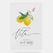 La Dolce Vita Lemon-Themenabend Transparente Begrü Acrylschild (Vorderseite)