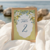 La Dolce Vita Lemon Wedding Table Card Tischnummer
