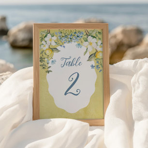 La Dolce Vita Lemon Wedding Table Card Tischnummer