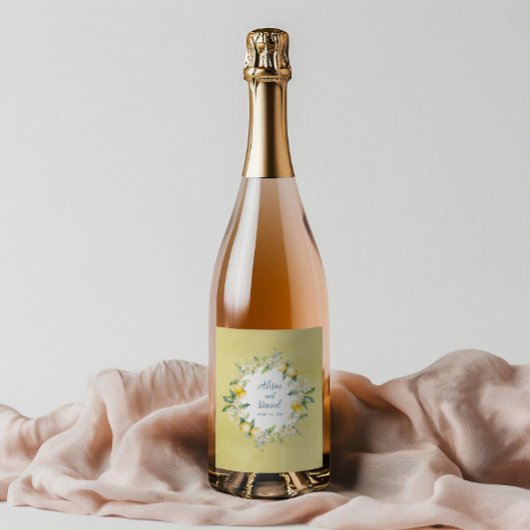 La Dolce Vita Lemon Wedding Wein Flasche Etikett