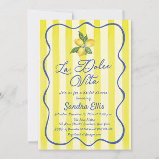 La Dolce Vita Lemons Italian Bridal Shower Einladung
