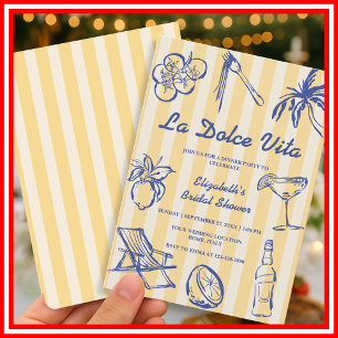 La Dolce Vita Lemons italienisches Brautparty Einladung