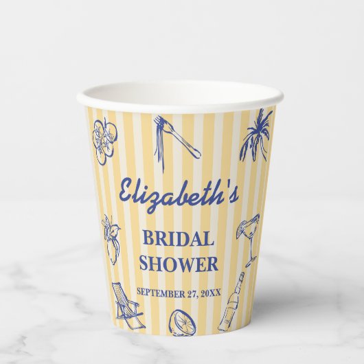 La Dolce Vita Lemons italienisches Brautparty Pappbecher (Vorderseite)