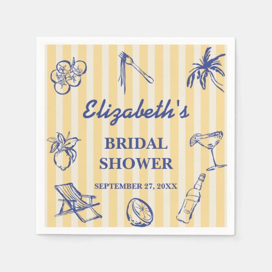 La Dolce Vita Lemons italienisches Brautparty Serviette (Vorderseite)