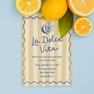 La Dolce Vita Lemons Italienisches Sommer-Party Einladung