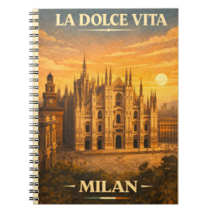La Dolce Vita - Mailand Vintage Reiseplakat Notizblock