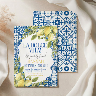 La Dolce Vita Meditera Italienischer Lemon Geburts Einladung