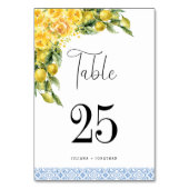 La Dolce Vita - Mediterrane Hochzeit Tischnummer (Vorderseite)