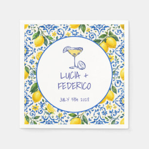 La Dolce Vita mediterrane italienische blaue Flies Serviette