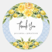 La Dolce Vita - Mediterrane Lemon Wedding Runder Aufkleber (Vorderseite)