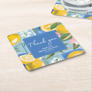 La dolce vita mediterraner Sommer Brautparty Rechteckiger Pappuntersetzer