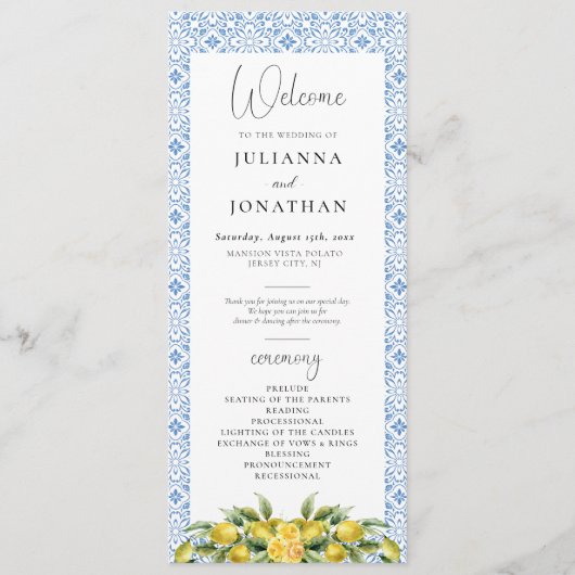 La Dolce Vita - Mediterranes Hochzeitsprogramm Programm (Vorderseite)