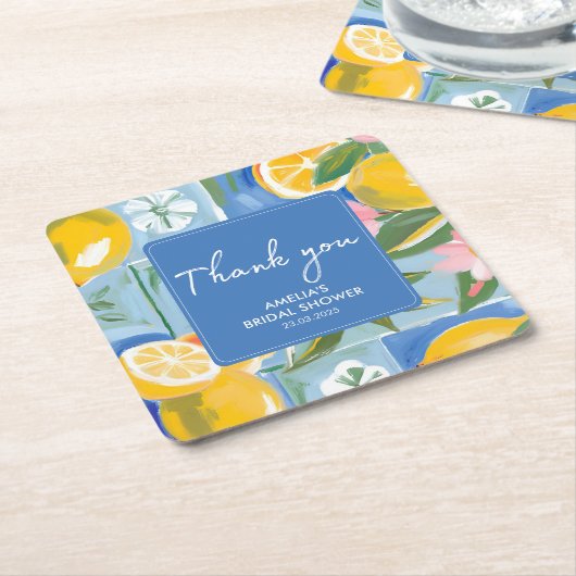 La dolce vita mediterranes sommerliches Brautparty Rechteckiger Pappuntersetzer (angewinkelt)