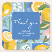 La dolce vita mediterranes sommerliches Brautparty Rechteckiger Pappuntersetzer (Vorderseite)