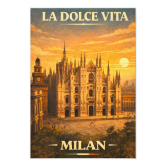 La Dolce Vita - Milan Vintage Travel Poster