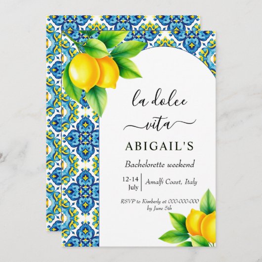 La Dolce Vita Mittelmeer Bacheloretto Einladung (Vorne/Hinten)