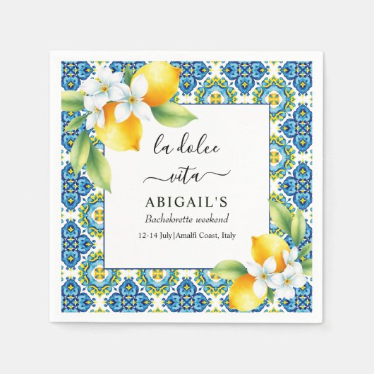 La Dolce Vita Mittelmeer Bacheloretto Serviette (Vorderseite)