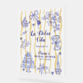 La Dolce Vita Mittelmeer Brautparty Willkommen Acrylschild (Winkel)