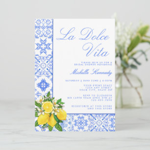 La Dolce Vita Mittelmeer-Lemon Hochzeitsdusche  Einladung