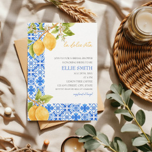 La Dolce Vita Mittelmeerlemon-Brautparty Einladung