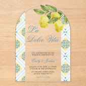 La Dolce Vita Modern Lemon Wedding Arch Acryleinladungen (Vorderseite)