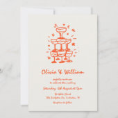 La Dolce Vita Moderne handgezeichnete Hochzeit Einladung (Vorderseite)