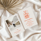 La Dolce Vita Moderne handgezeichnete Hochzeit Einladung