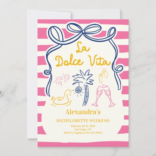 La Dolce Vita Poolside Einladung (Vorderseite)